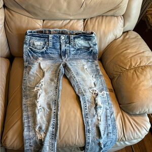 Rock Revival Blue Skinny Distressed Jeans